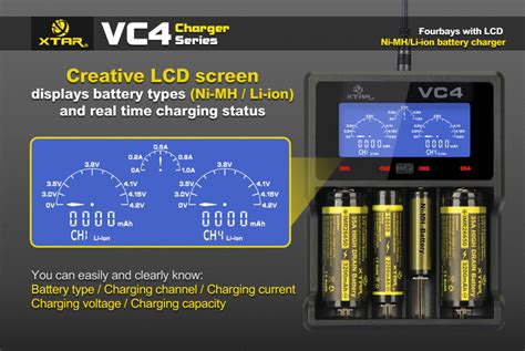 XTAR VC4 Charger Lithium Ion Battery Charger