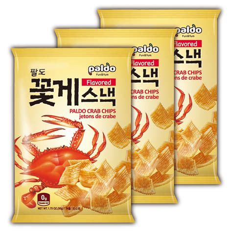 Paldo Fun And Yum Crab Snack Crackers Chips Pack Of 3 Most Loved Korean