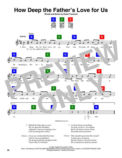 How Deep The Fathers Love For Us By Stuart Townend Sheet Music For