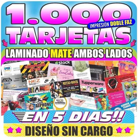 Tarjetas Personales Doble Faz Laminado Mate Ambos Lados Gr