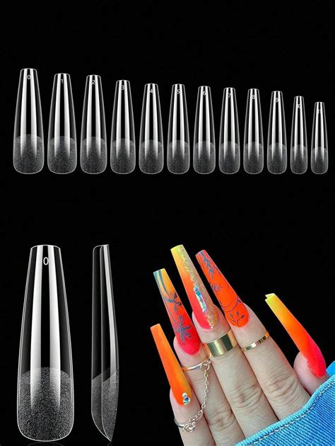 Extra Long Coffin Nail Tips XXL Soft Gel Nail Tips 120pcs Coffin Pre