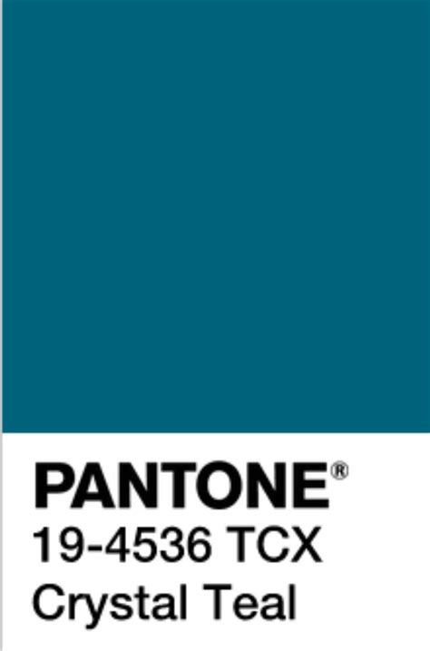 Pantones Crystal Teal Color Is Shown With The Words Pantone 19 456 Tcx