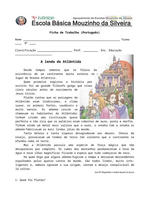 DOC Ficha de trabalho de Língua Portuguesa Web viewPlatão contou