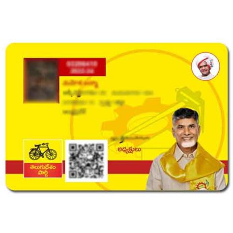 Telugu Desam Party Pvc Membership Card Pvc Card Printing