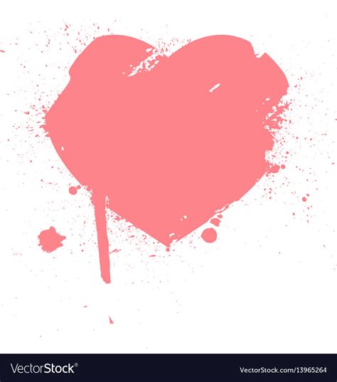 Heart From Brush Strokes Grunge Distressed Vector Image