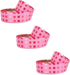 Utkarsh Pack Of Cm X Mtr Square Box Print Pink Paper Ribbon