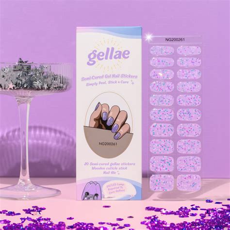 Purple Confetti Fairy Bread Diy Semicured Gel Nail Sticker Kit Gellae