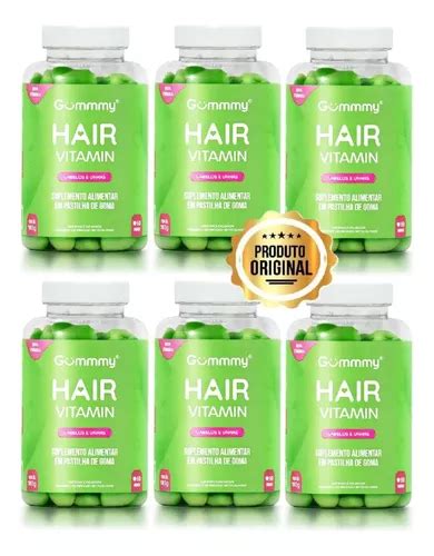 Kit Gummy Hair Vitamin Maçã Verde Com 6un De 60 Pastilhas