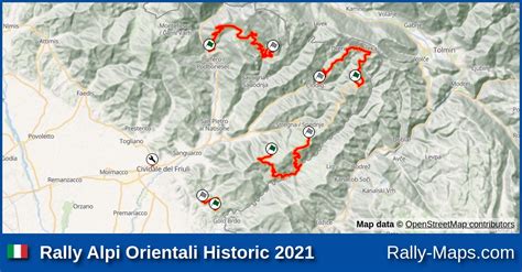 Streckenverlauf Rally Alpi Orientali Historic 2021 RallyeKarte De