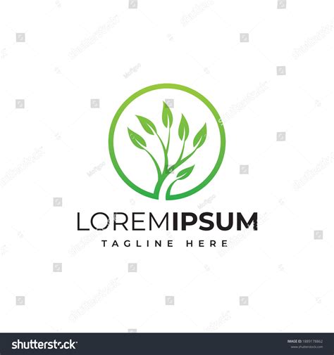 Circle Tree Nature Logo Design Vector Template Royalty Free Stock