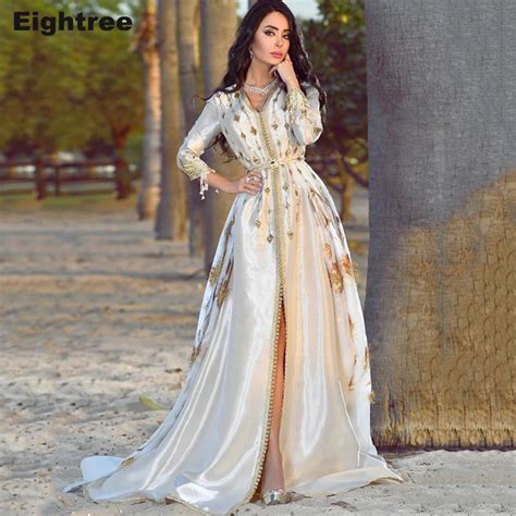 Eightree Marokkaanse Caftan Avondjurken Lange Sleevees Lace Appliques