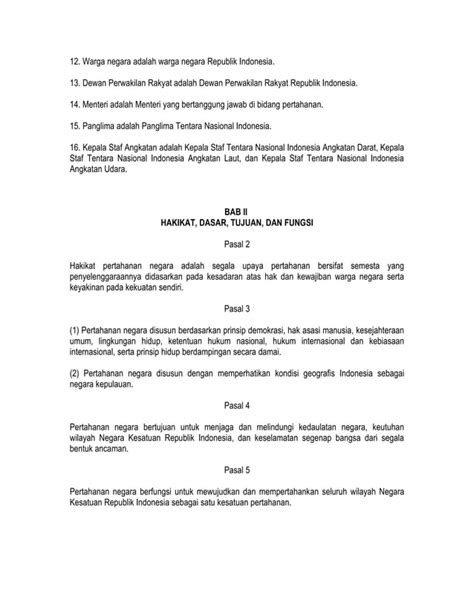 Uu Nomor Tahun Tentang Pertahanan Negara Pdf