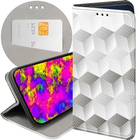 ETUI Z KLAPKĄ DO SAMSUNG GALAXY A22 4G WZORY 3D GEOMETRYCZNE ILUZJA