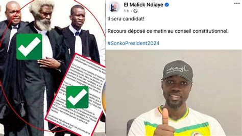 Urgent Derni Re Minute Ousmane Sonko D Pose Son Recours Au Conseil