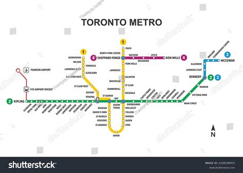 Full Map Toronto Metro Subway Map Stock Vector (Royalty Free ...