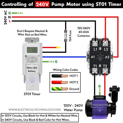 Wiring St01 Timer With 120 240v Motor Using Contactor And Relay