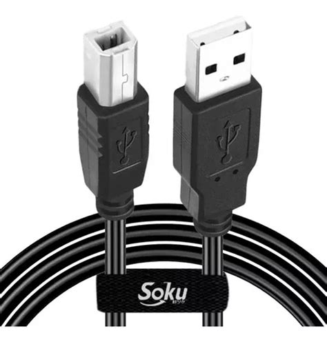 Cable De Impresora Universal 1 5m Usb 2 0 Hp Epson Calidad Color Negro Meses Sin Intereses