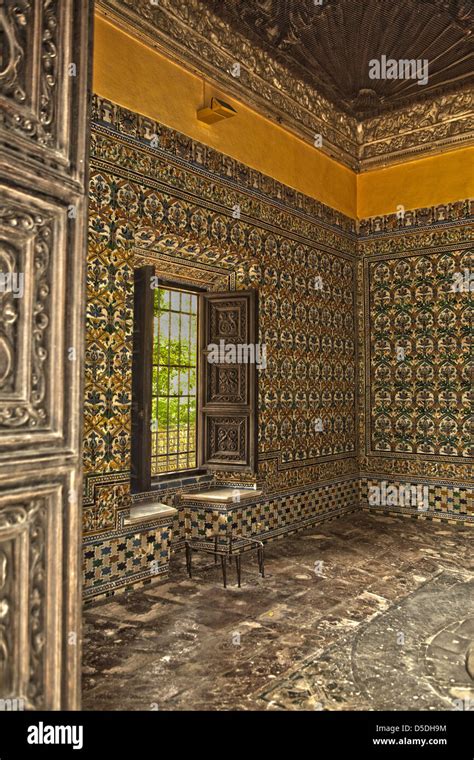 Detail of the Alcazar Reales Stock Photo - Alamy