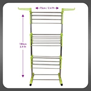 Livingbasics Cloth Drying Stand Rust Free Stainless Steel Abs Tier