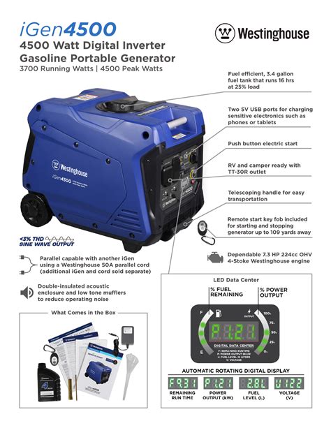 iGen4500 - Westinghouse Portable Power | Manualzz