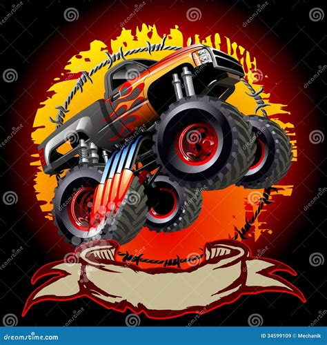 Cartoon Monster Truck Royalty Free Stock Images Image 34599109