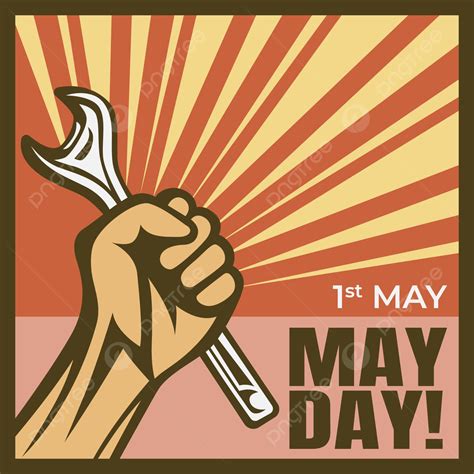 May 1st Mayday Greeting Retro Poster Vector May Day Poster Labor Day