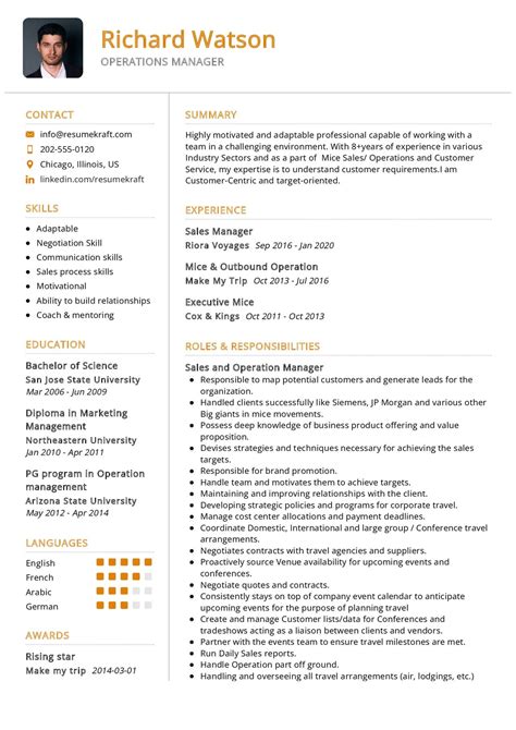 Operations Manager Resume Sample In 2025 Resumekraft