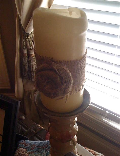 A Cute Burlap Flower And Band To Jazz Up An Otherwise Dull Candle This