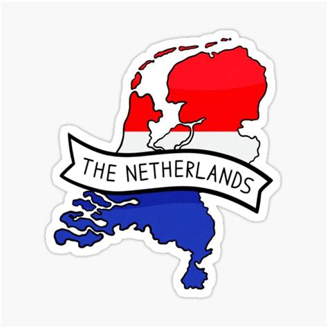 The Netherlands Flag Map Sticker Sticker For Sale By Drawingvild