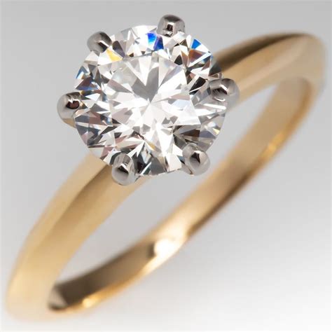 Tiffany Co Yellow Gold 6 Prong Solitaire Engagement Ring 1 27CT G VS2