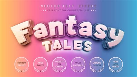 Premium Vector Fantasy Editable Text Effect Font Style