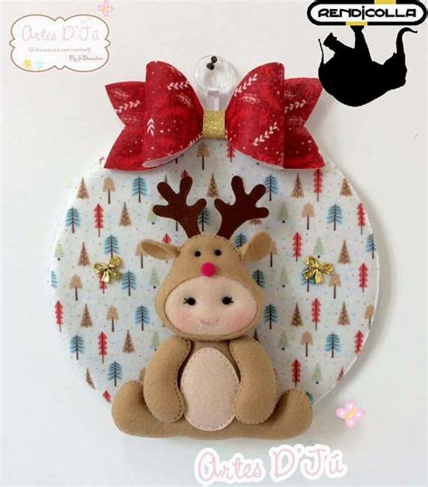 Lindo Bastidor De Rena Natal Feltro DIY Molde Pronto Para Imprimir