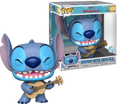 Oryginalna Figurka FUNKO POP JUMBO Disney Lilo I Stitch Stich Ukulele