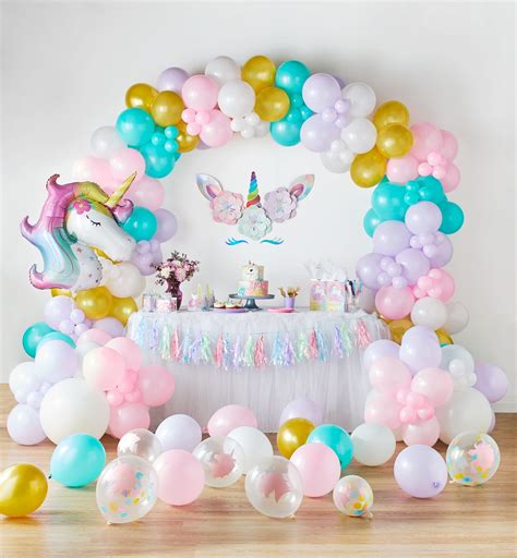 Ballons Confettis En Latex Licorne Enchant E Paq Po Party City