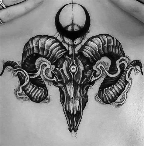 Entry 261 By Kerolosayman For Ram Skull Blackwork Tattoo Freelancer