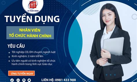 TuyỂn DỤng NhÂn ViÊn TỔ ChỨc HÀnh ChÍnh Tổng Công Ty đầu Tư Hà Thanh