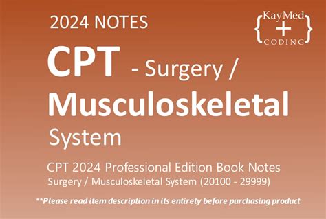 2024 Cpt Surgery Musculoskeletal System Book Notes Etsy