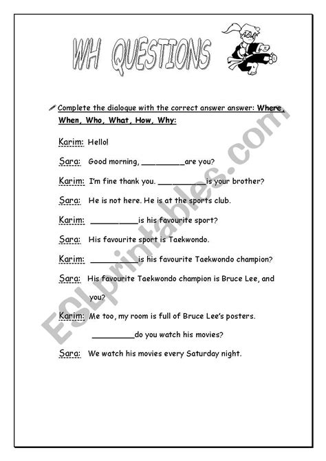 Wh Questions´ Exercise Esl Worksheet By Sassi