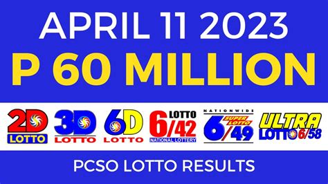 Lotto Result April 11 2023 9pm Pcso Youtube