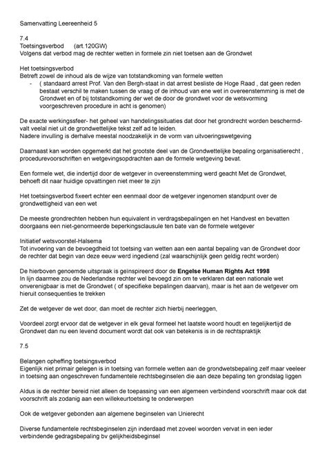 Samenvatting Staatsrecht Leereenheid 5 Samenvatting Leereenheid 5 7