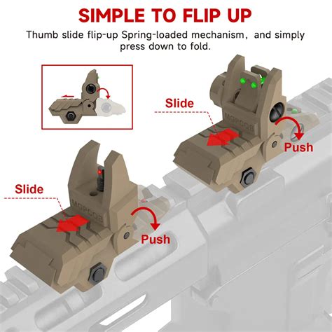 Flip Up Front And Rear Fiber Optics Sights Mgpcqb Rifle Gun Scope For