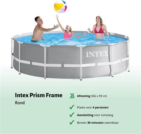 Intex Rond Prism Frame Zwembad 366 X 99 Cm Grijs Inclusief Pomp