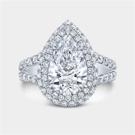 By Bonnie Jewelry | Pear Shape Double Halo Diamond Ring