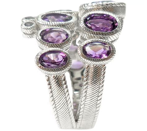 Judith Ripka Sterling and Amethyst Wraparound Ring - QVC.com