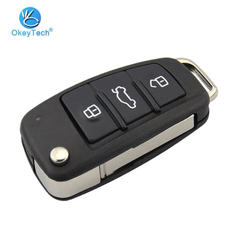 Okeytech Button Flip Folding Remote Car Key Shell Case Fob Housing