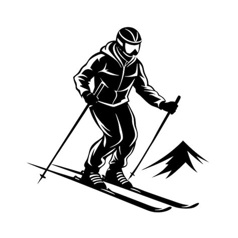 Premium Vector Ski Silhouette Vector