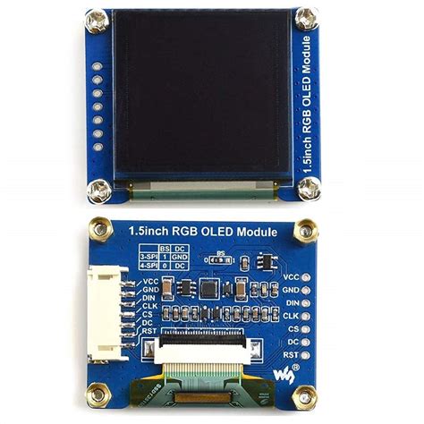 Waveshare 1 5inch RGB OLED Display Module 128x128 Pixels Displaying