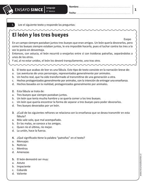 Ensayo Simce Lenguaje B Sico Pdf