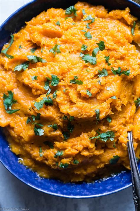 Curried Savory Vegan Healthy Mashed Sweet Potatoes Food Faith Fitness