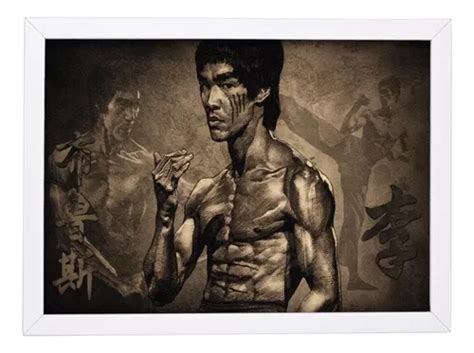 Quadro Decorativo Kung Fu Bruce Lee 33x24cm B2709 Parcelamento Sem Juros